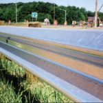 Guardrail with wood posts