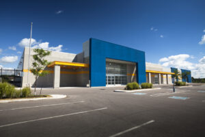 commercial-building-with-flagpole-and-fence
