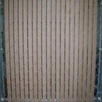 6 Ft Galvanized Chain Link with Beige Privacy Slats